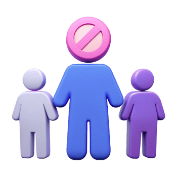No Entry for Children 3D Illustration of a Person With a No Entry Sign as Their Head png