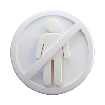 No Person Allowed Sign 3D Rendered Icon png