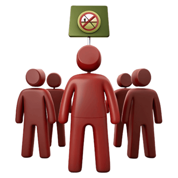 Group of People Under a No Smoking Sign png