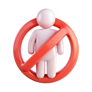 No Entry Sign Red Circle with Diagonal Line and Person Icon png