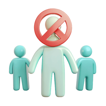 No Entry 3D Illustration of Person With Restricted Access and Two Others png
