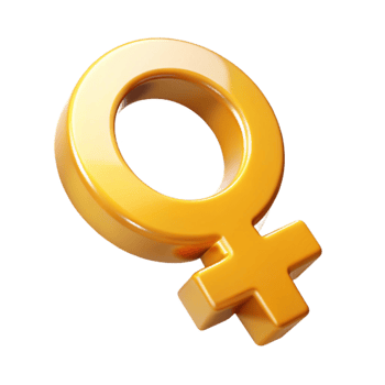 3D Golden Female Symbol png