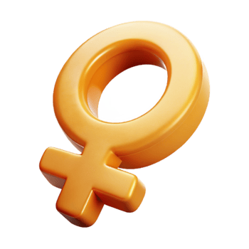 3D Rendered Female Symbol in Gold png