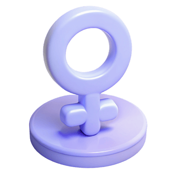 3D Rendered Female Symbol Purple and Glossy png