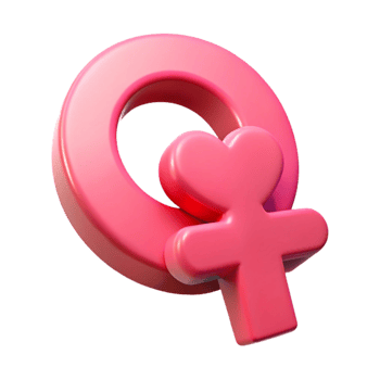 Pink Female Symbol with Heart png