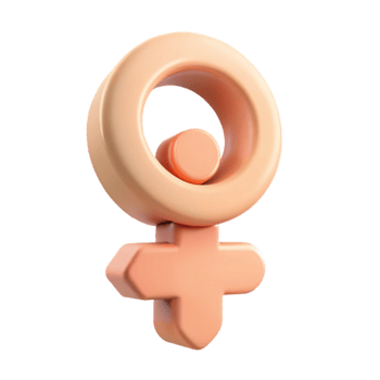 3D Render of Female Gender Symbol png