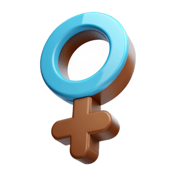3D Render of Female Gender Symbol png