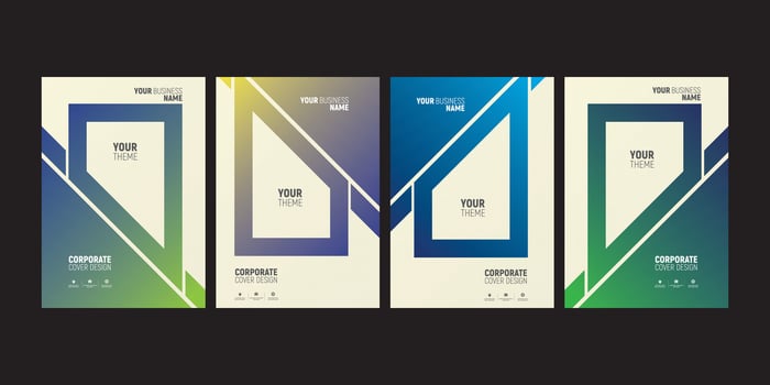 Colorful Angles, Unified Design cover template set vector