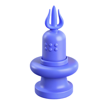 3D Render of a Blue Shiva Lingam png