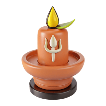 3D Rendering of a Traditional Shiva Lingam with Flame and Leaf png