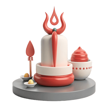 3D Illustration of a Shiva Lingam with Trishul png