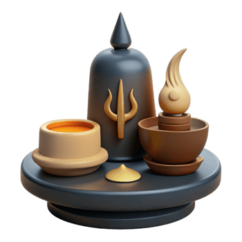 3D Render of a Traditional Religious Shrine with Offerings png