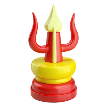 Red and Yellow 3D Trident Design png