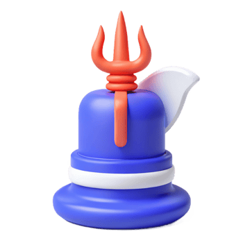 3D Rendered Shiva Lingam with Trishul png