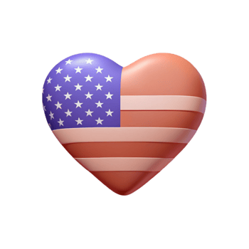 Patriotic Heart with American Flag Design png
