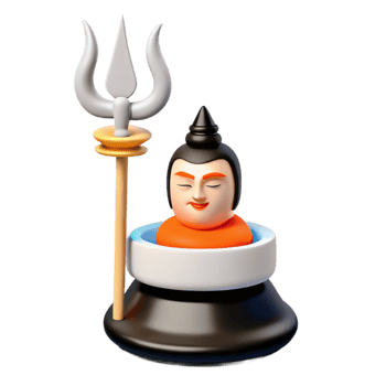 3D Illustration of a Deity with a Trident png
