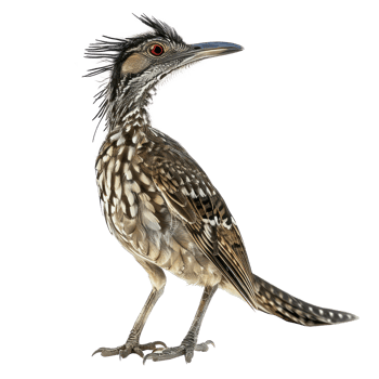 Roadrunner bird side view full body isolate on transparency background png