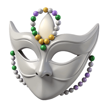 White Venetian Mask with Colorful Beads png