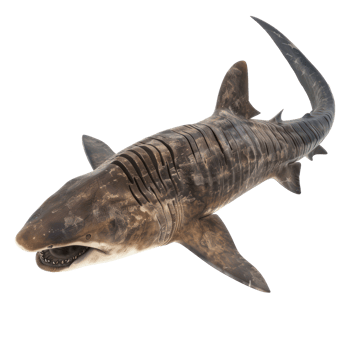 Basking shark full body isolate on transparency background png