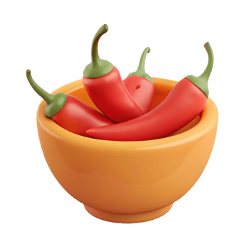 Red Chili Peppers in a Bowl png