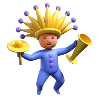 Joyful 3D Character in Festive Attire png