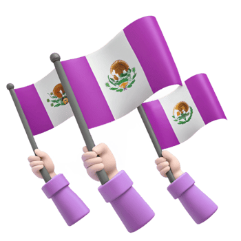 3D Illustration of Hands Holding Flags png