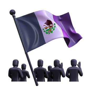 People Waving Flag of a Country with Eagle Emblem png