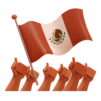 Peruvian Flag Waving with Thumbs Up png
