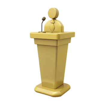 3D Rendering of a Golden Speaker s Podium png