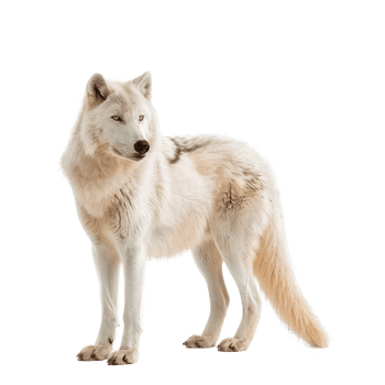 Arctic Wolf full body isolate on transparency background png