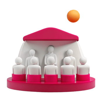 Group of People Sitting Under a Canopy png