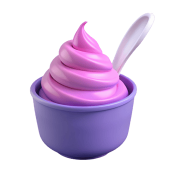 Purple Swirl Frozen Yogurt in a Cup png