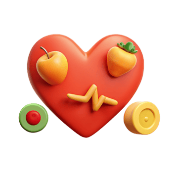 Healthy Heart with Fruits and Pulse png