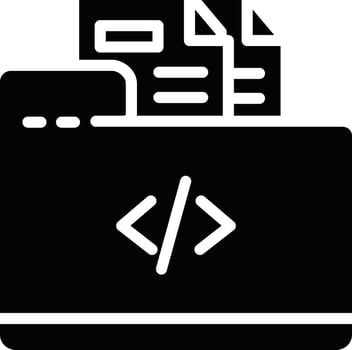 Coding Folder Illustration Icon vector