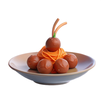 Spaghetti with Meatballs and a Side of Breadsticks png