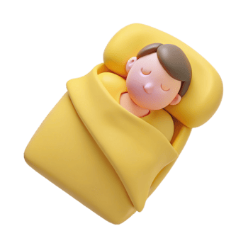 Sleeping 3D Cartoon Character Illustration png