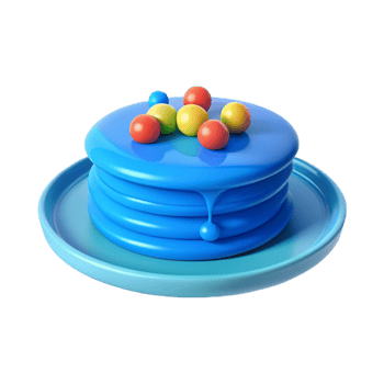 Blue Dripping Cake with Colorful Balls png