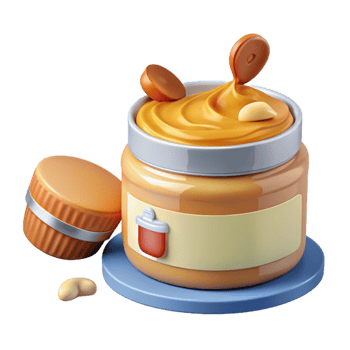 Peanut Butter with Caramel and Chocolate Topping png