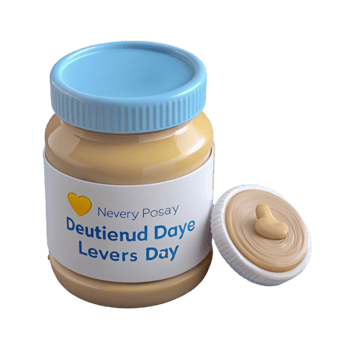 Jar of Creamy Nut Butter with Blue Lid png