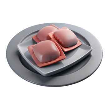 Three Ravioli on a Plate png