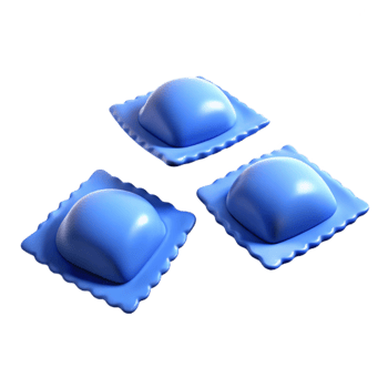 Blue Ravioli A 3D Rendered Image png