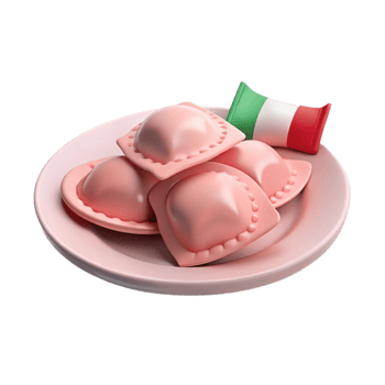 Italian Ravioli with a Tricolor Flag png