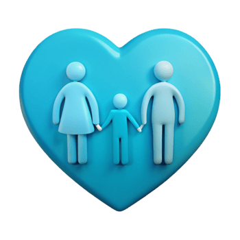 Family of Three Holding Hands in Heart Shape png