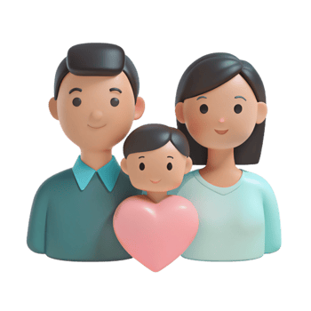 3D Illustration of a Happy Family png