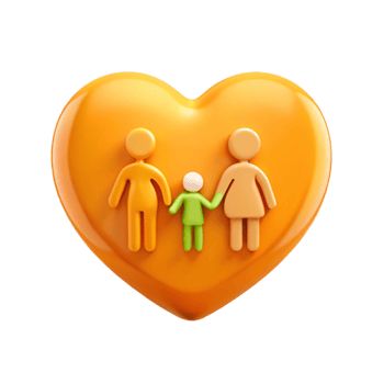 Heart Shape with Family of Three Symbol of Love and Togetherness png