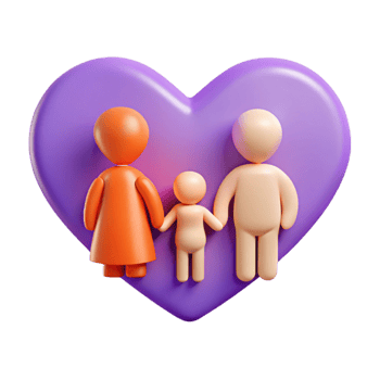 Family of Three Holding Hands Inside a Heart png