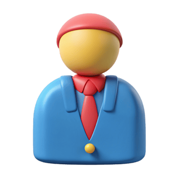3D Cartoon Illustration of a Person in a Suit png
