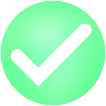 A green check mark in a circle illustration shape png