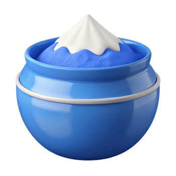 Blue Jar with White Mountain Peak and Blue Sand png