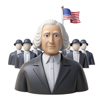 American Founding Father 3D Illustration png